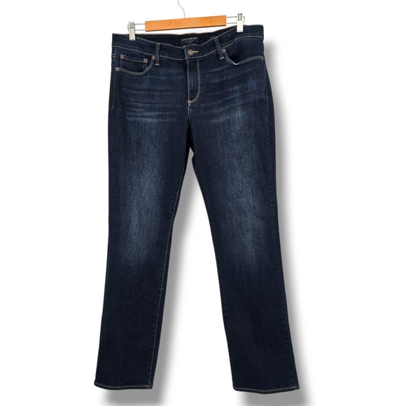 Lucky‎ Brand Mid Rise Straight Leg Jeans Dark Wash Denim Women's Size 14 - Picture 1 of 13